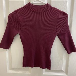 Knit cropped high neck top